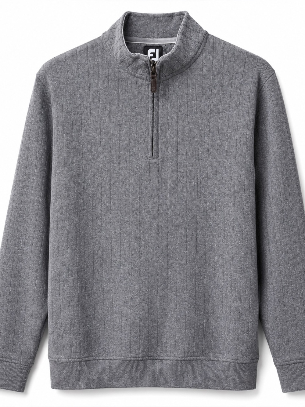 FootJoy Men's Heather Gray Drop Needle Half-Zip Sweater Size Large